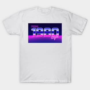 Original 1980 Style - 80s Neon Grid Nostalgia T-Shirt